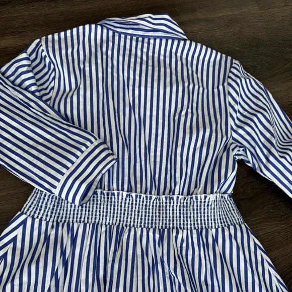 Talbots Blue and White Striped Shirt. New! 100% cotton. - Picture 3 of 11